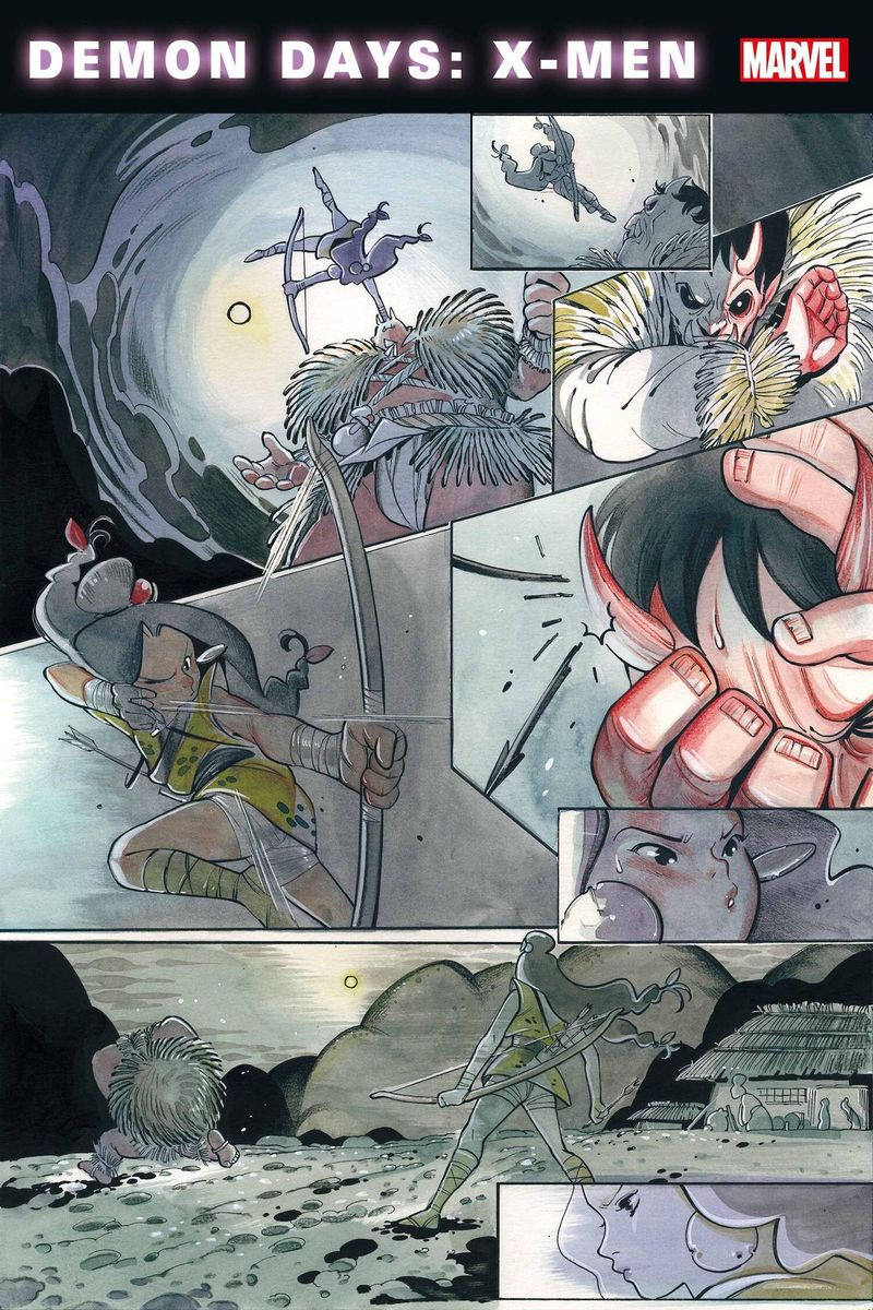 Demon Days: X-Men #1 -sivu, kirjoittanut Peach Momoko