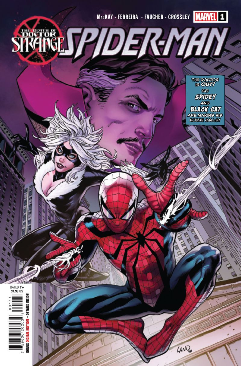 Death of Doctor Strange: Spider-Man #1 hovedomslag
