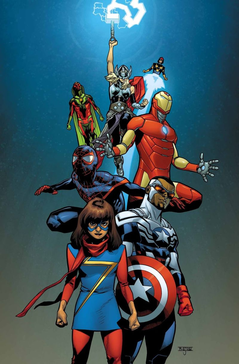 Täysin uusi All-Different Avengers #1 Mahmud Asrar -version kansi
