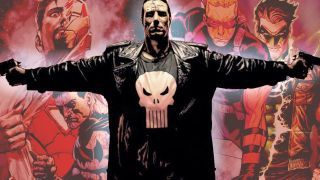 Punisher, Batman, Lanterna Verde, Occhio di Falco e Iron Man in un collage