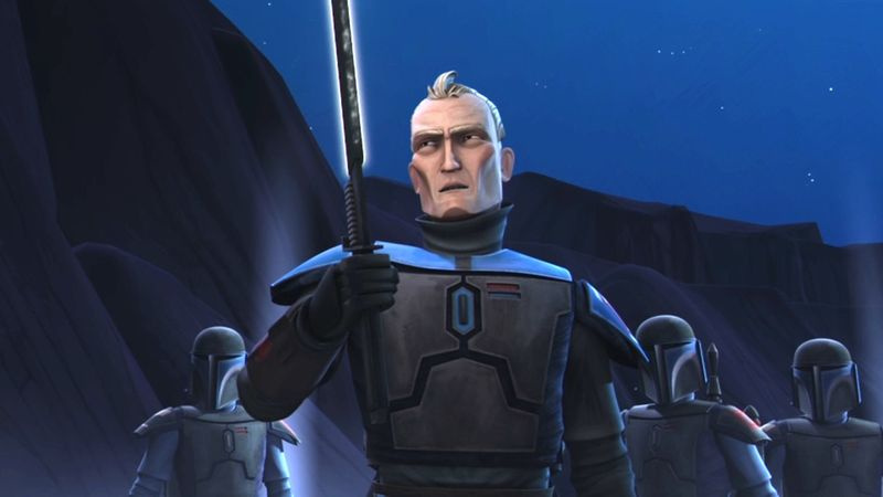 Pre Vizsla with the Darksaber i Star Wars: The Clone Wars