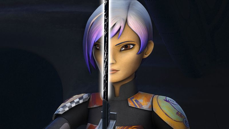 Sabine Wren med Darksaber i Star Wars Rebels