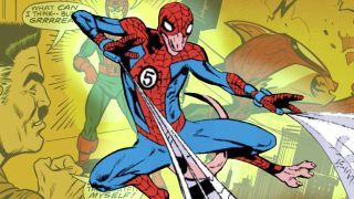 Underlige versioner af Spider-Man i en collage