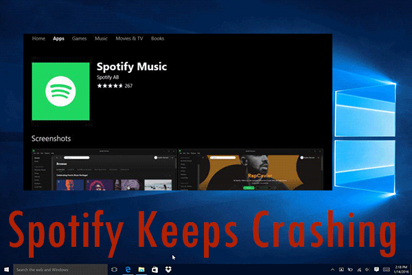 spotify blijft thumbnail crashen