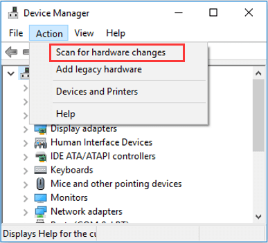 scannen op hardwarewijzigingen