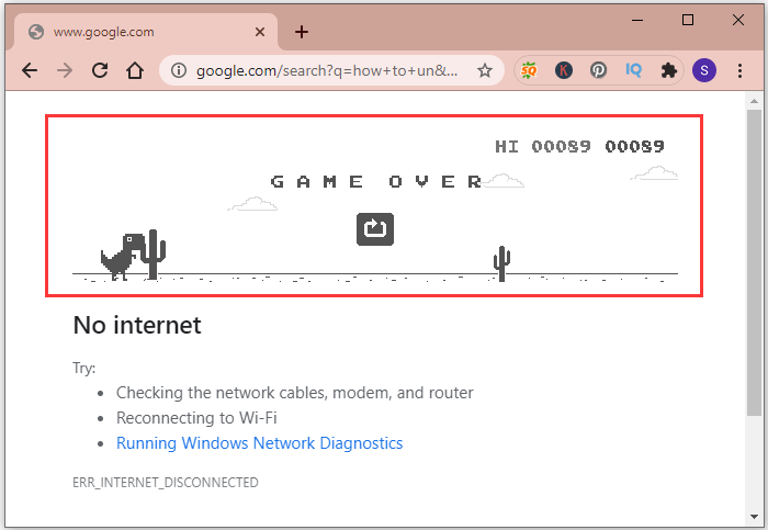 Google Dinosaur spil