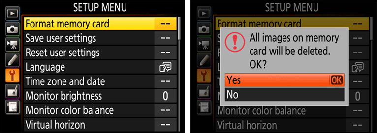 SD-kaart formatteren op Nikon-camera
