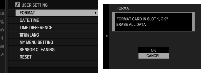SD-kaart formatteren op Fujifilm-camera