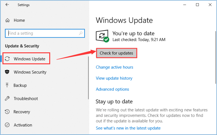 opdatere Windows