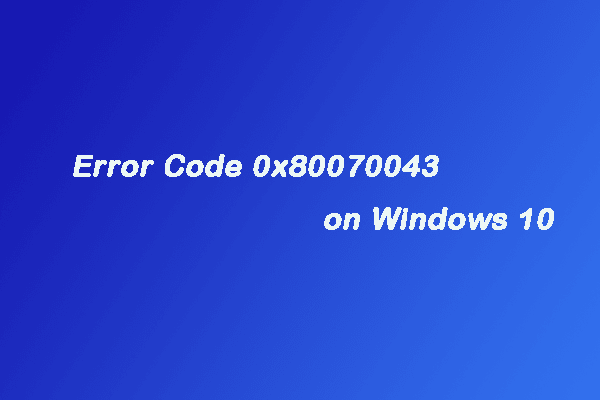 foutcode 0x80070043 op Windows 10/11