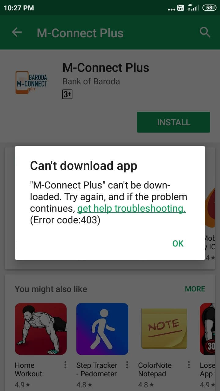   foutcode 403 Play Store