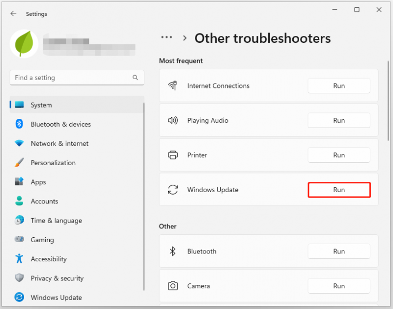 Voer de probleemoplosser voor Windows Update uit