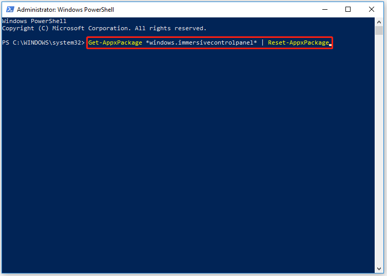 reset de Instellingen-app via PowerShell