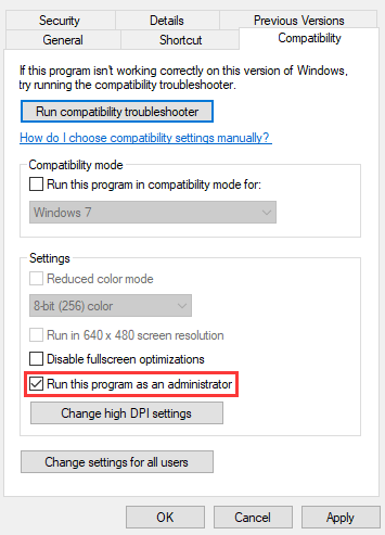 køre dette program som administrator