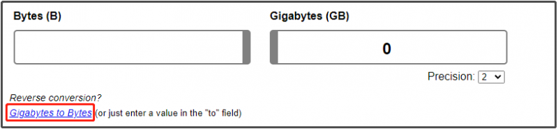   gigabyte til bytes