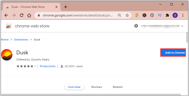 klik op Toevoegen aan Chrome