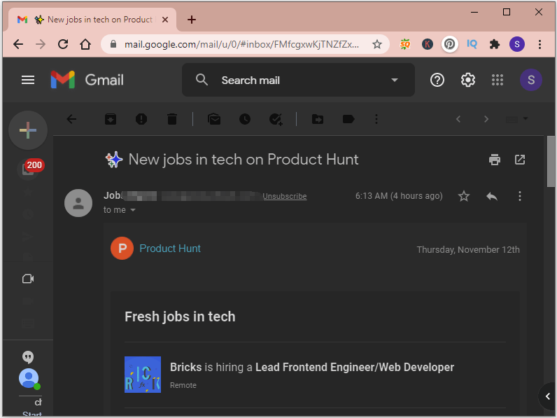Donker Gmail-thema