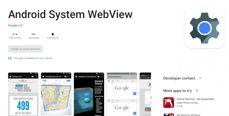 Android-systeem WebView