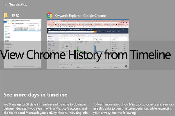 se google chrome-aktiviteter på win 10 tidslinjeminiature