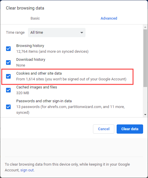 Ryd browsercache på Google Chrome