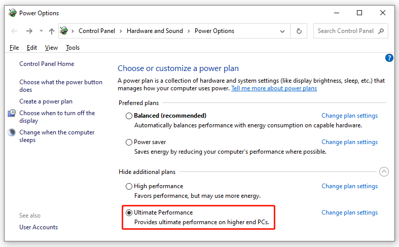 aktiver Ultimate Performance-modus Windows 10