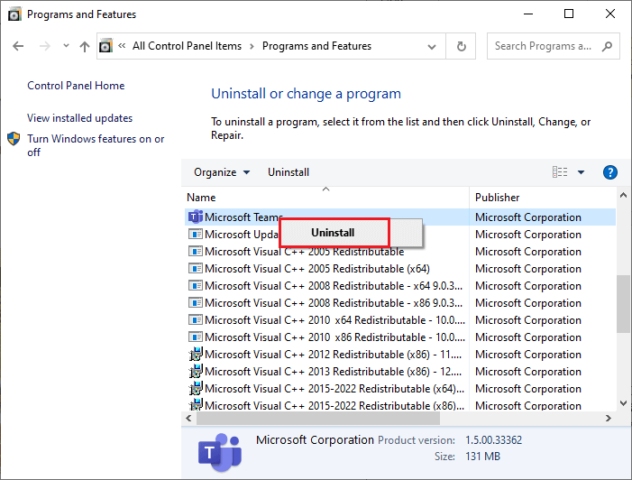   afinstallere Microsoft Teams