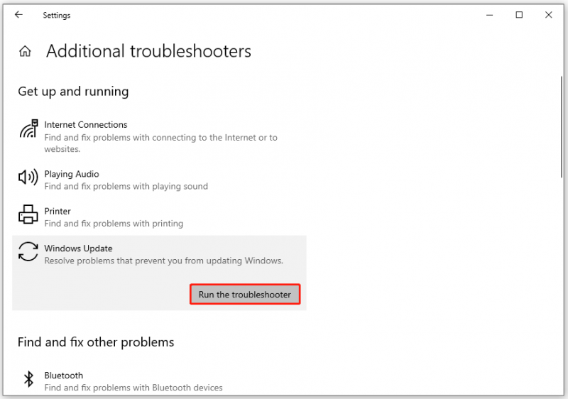   køre Windows Update fejlfinding