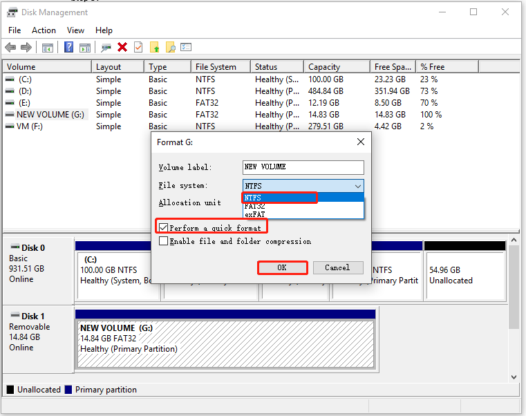 formater USB-drevet