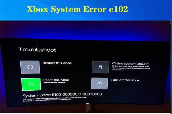 Xbox-systemfejl e102