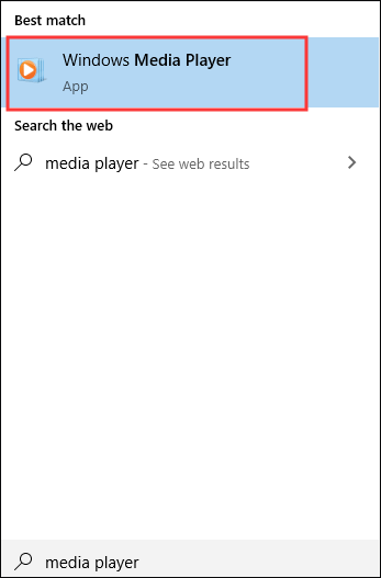 klik op de beste match Media Player
