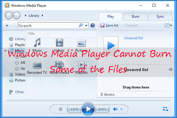 windows media player kan geen bestanden branden thumbnail