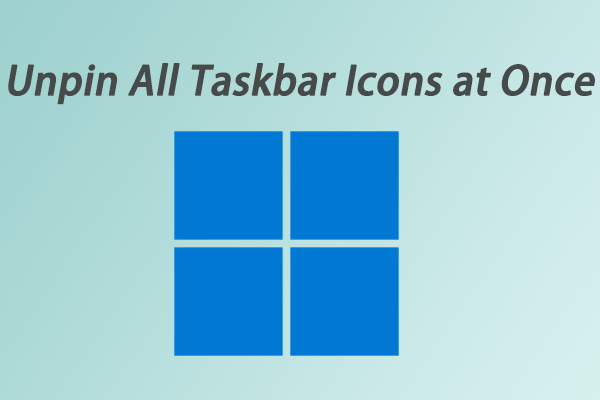 alle taakbalkpictogrammen tegelijk losmaken