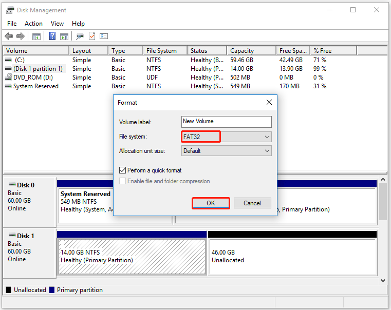 formater ekstern harddisk ved hjælp af Disk Management