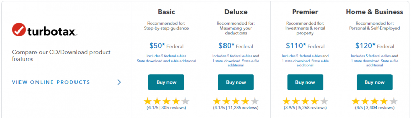 Загружаемые версии TurboTax