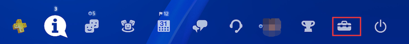 vælg Indstillinger-ikonet i PS4