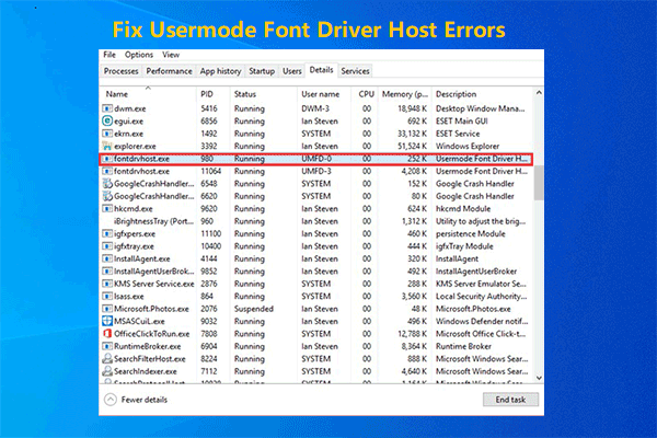 usermode font driver vært miniaturebillede