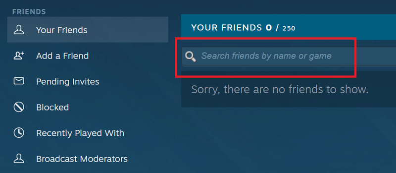 klik på Dine venner på Steam