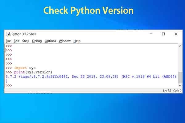controleer de miniatuur van de python-versie