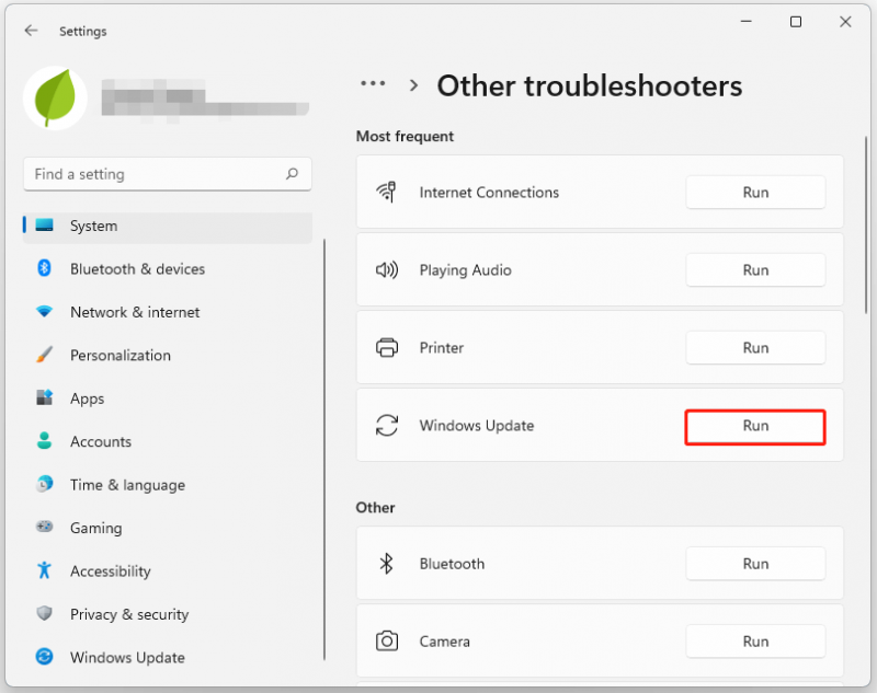 Запустите средство устранения неполадок Центра обновления Windows
