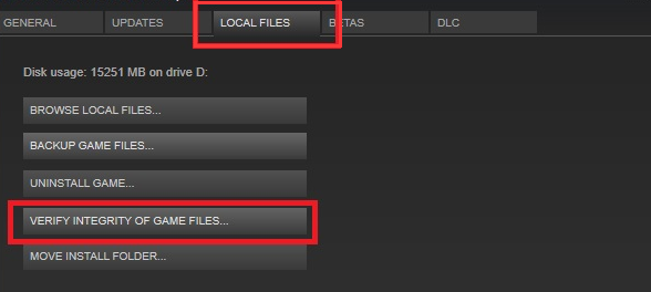 Проверете целостта на файловете на играта в Steam