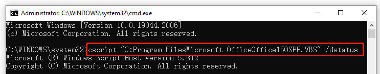 check Microsoft Office via CMD