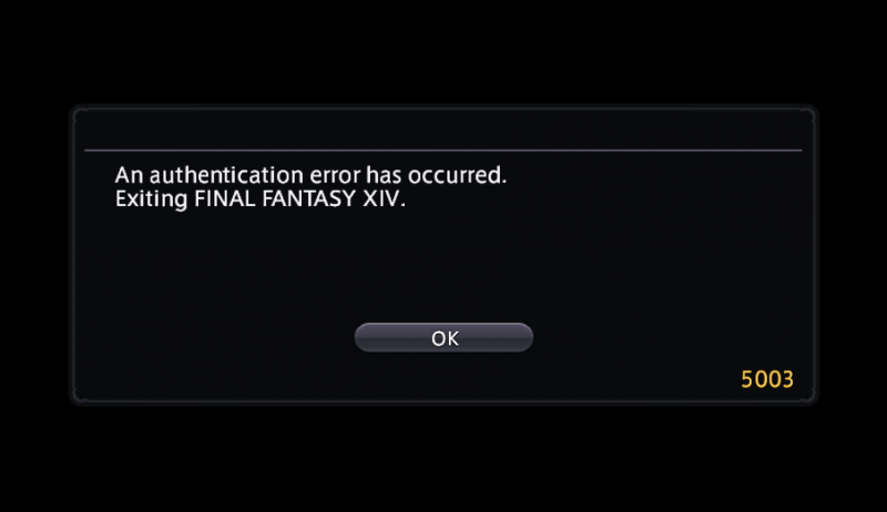 FFXIV 5003 fejl