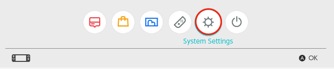 valige Nintendo Switchis Süsteemi sätted