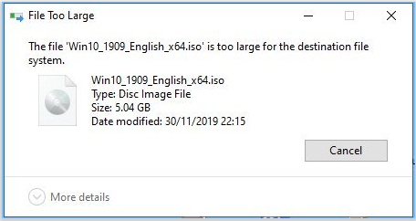   olabilmek't transfer ISO file to USB