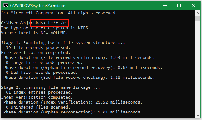   CHKDSK kullanarak USB hatalarını kontrol edin