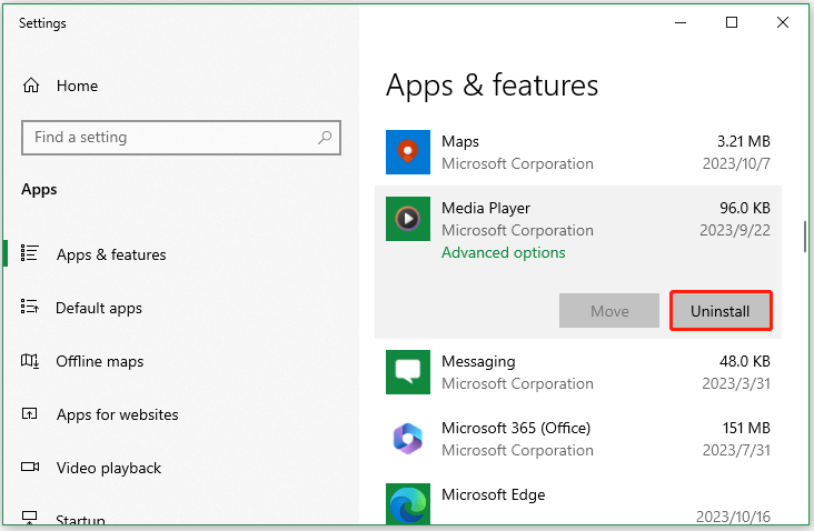   disinstallare un programma su Windows 10