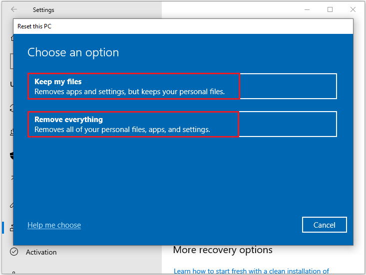 Windows resetten