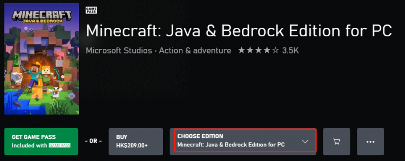 购买 Minecraft Java 基岩版