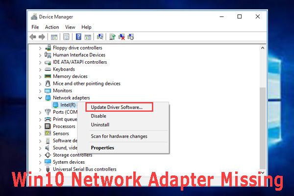 win10 netwerkadapter ontbrekende miniatuur