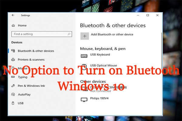 geen optie om bluetooth windows 10 thumbnail in te schakelen